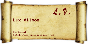 Lux Vilmos névjegykártya